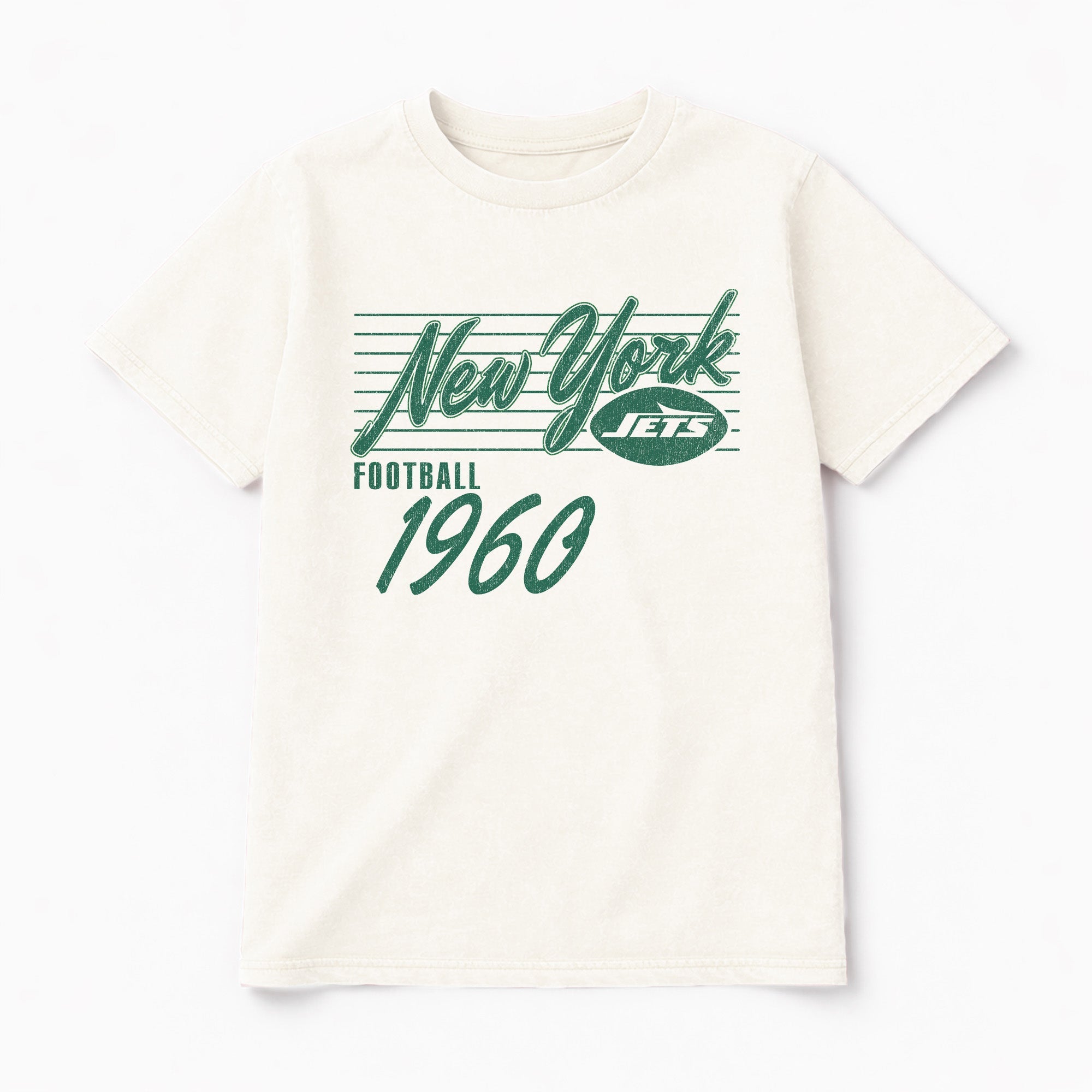 NEW YORK JETS OLD SCHOOL CLASSIC FIT COTTON BLEND CREWNECK TEE