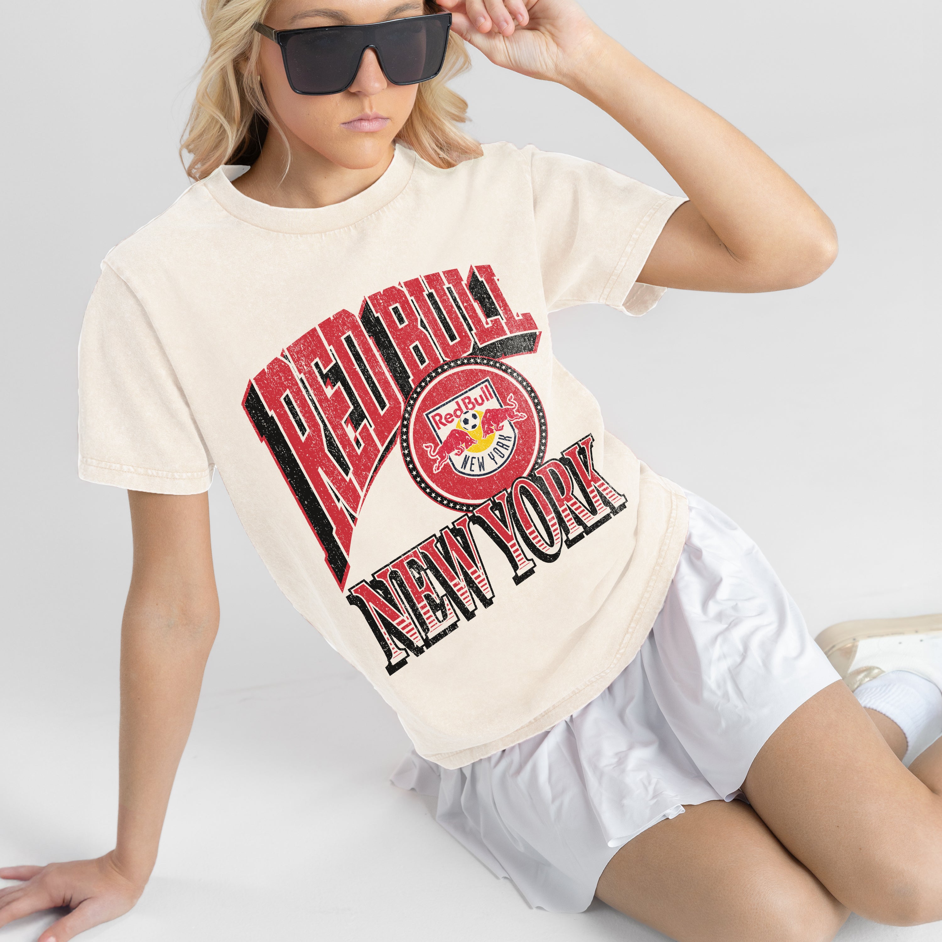 RED BULL NEW YORK VICTORY PRIME CLASSIC FIT COTTON BLEND CREWNECK TEE