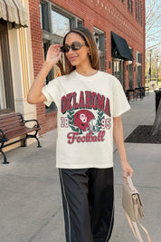 OKLAHOMA SOONERS RAISED ON VICTORY CLASSIC FIT COTTON BLEND CREWNECK TEE
