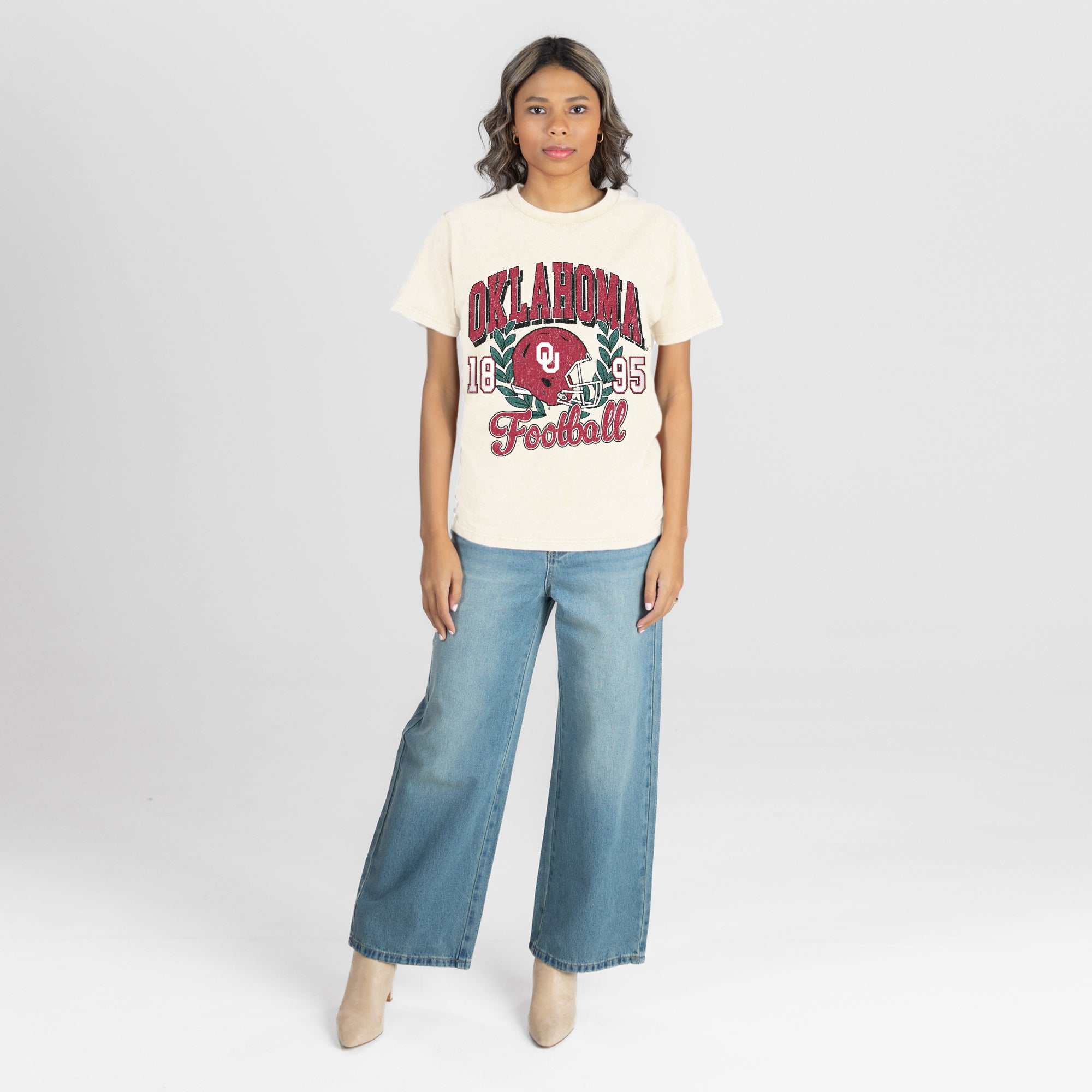 OKLAHOMA SOONERS RAISED ON VICTORY CLASSIC FIT COTTON BLEND CREWNECK TEE