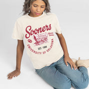 OKLAHOMA SOONERS YOU KNOW OUR NAME CLASSIC FIT COTTON BLEND CREWNECK TEE