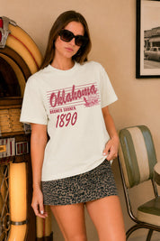 OKLAHOMA SOONERS OLD SCHOOL CLASSIC FIT COTTON BLEND CREWNECK TEE