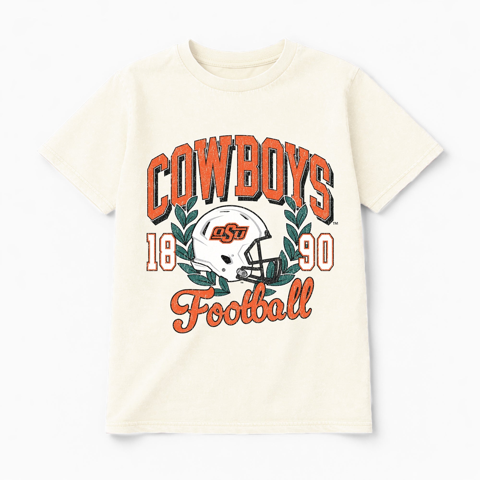 OKLAHOMA STATE COWBOYS RAISED ON VICTORY CLASSIC FIT COTTON BLEND CREWNECK TEE