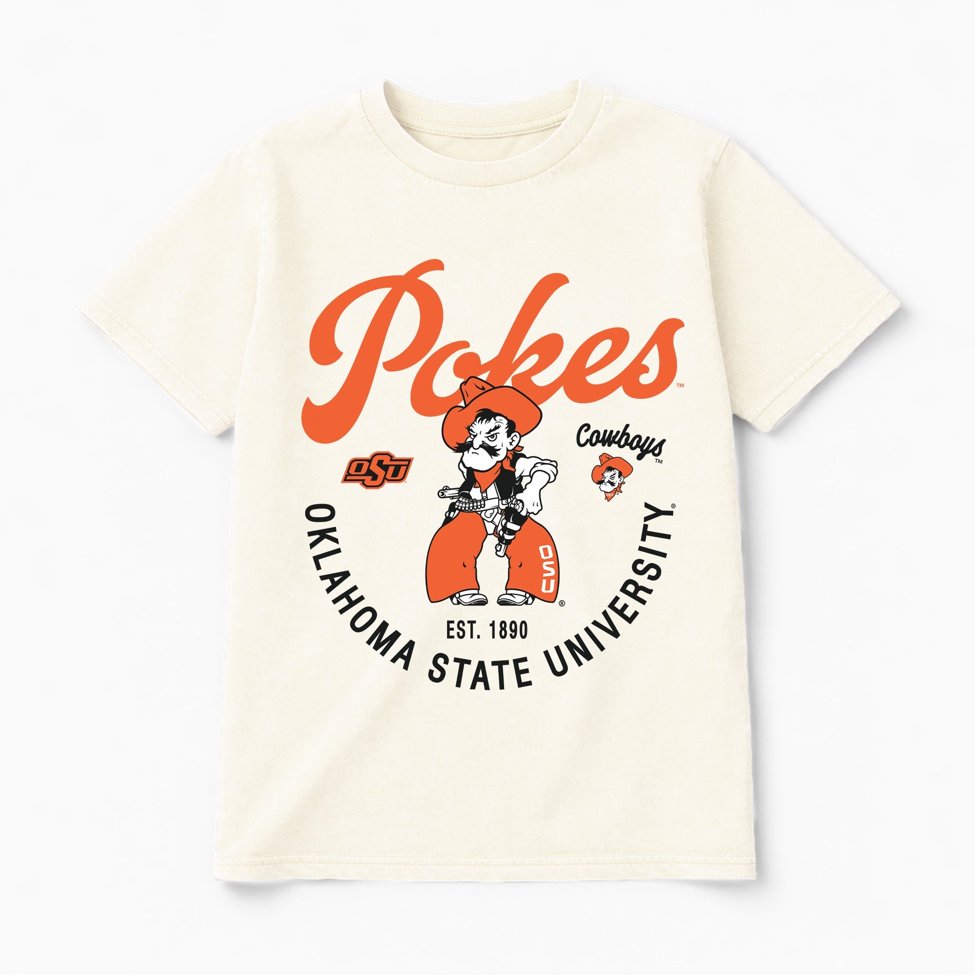 OKLAHOMA STATE COWBOYS YOU KNOW OUR NAME CLASSIC FIT COTTON BLEND CREWNECK TEE