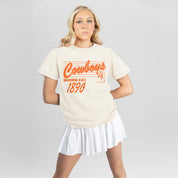OKLAHOMA STATE COWBOYS OLD SCHOOL CLASSIC FIT COTTON BLEND CREWNECK TEE