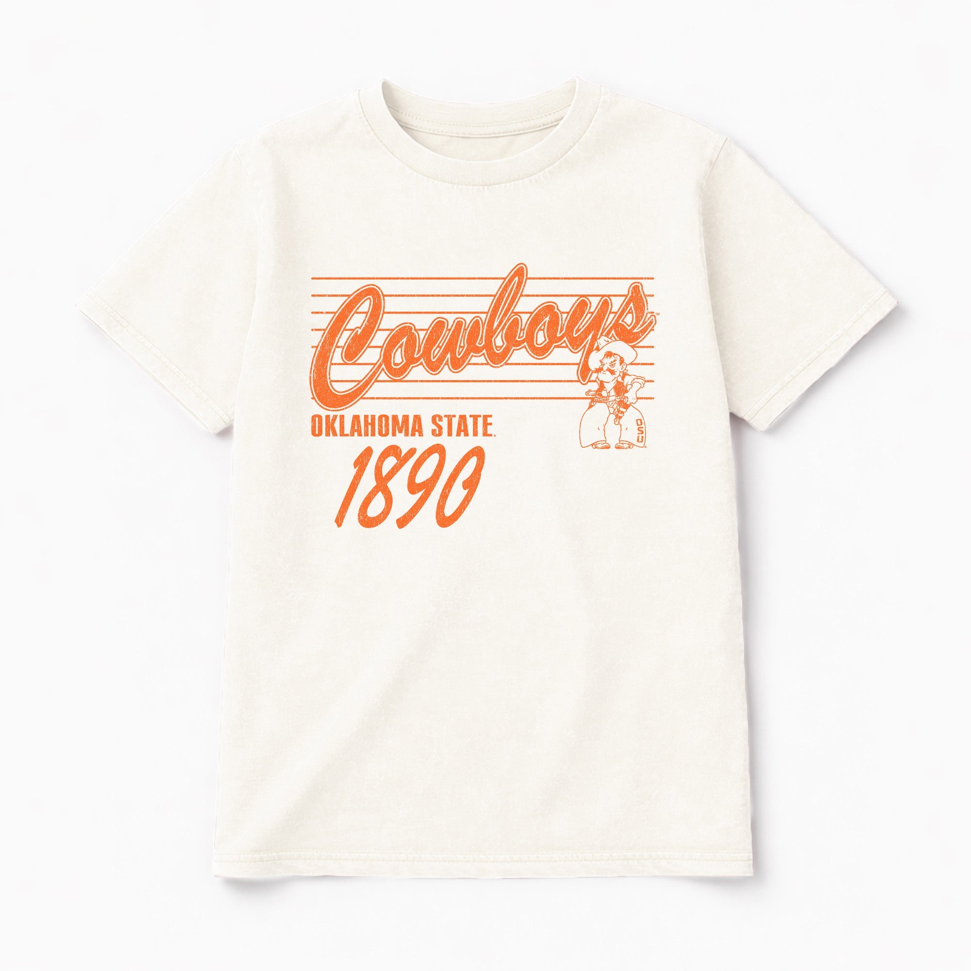 OKLAHOMA STATE COWBOYS OLD SCHOOL CLASSIC FIT COTTON BLEND CREWNECK TEE
