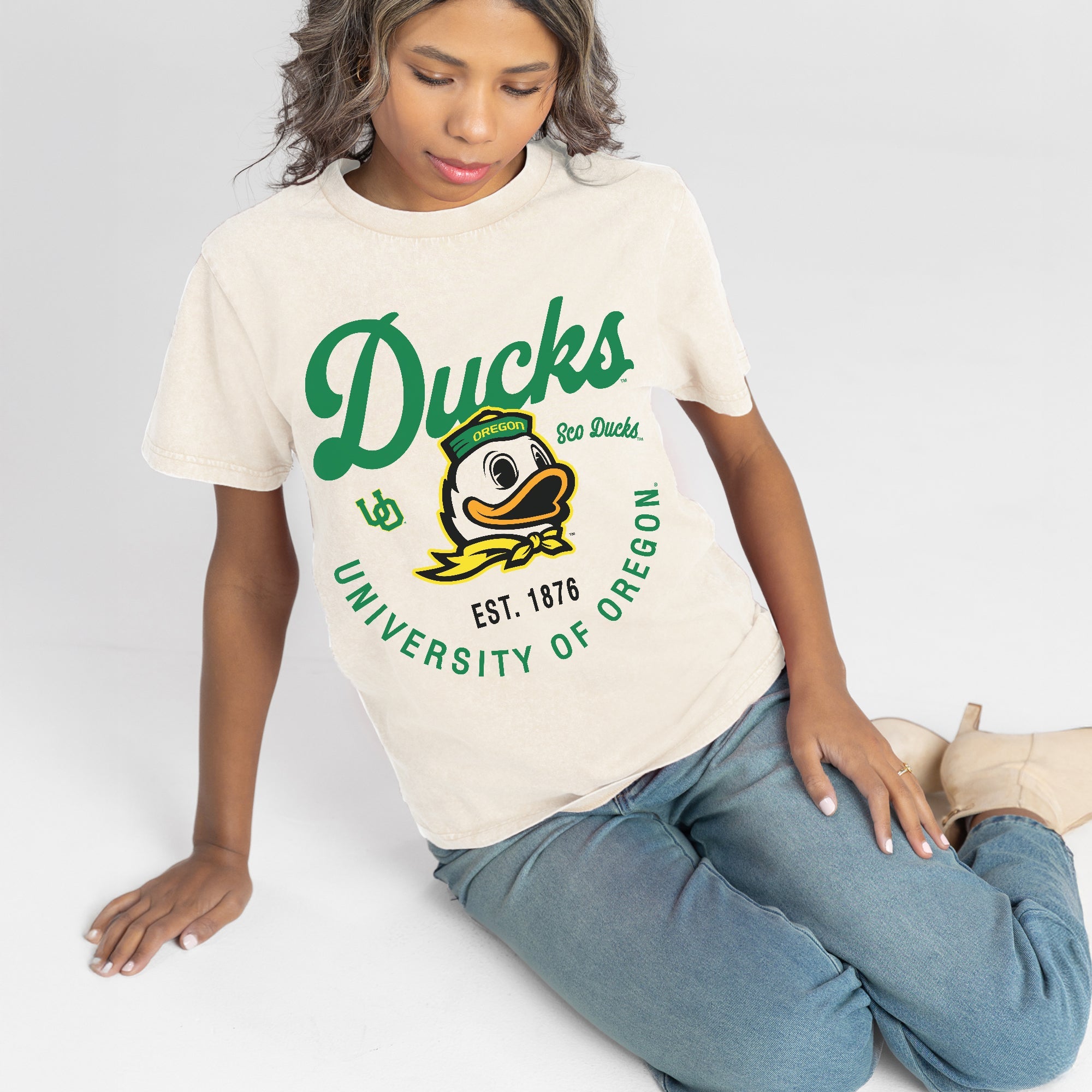 OREGON DUCKS YOU KNOW OUR NAME CLASSIC FIT COTTON BLEND CREWNECK TEE