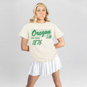 OREGON DUCKS OLD SCHOOL CLASSIC FIT COTTON BLEND CREWNECK TEE