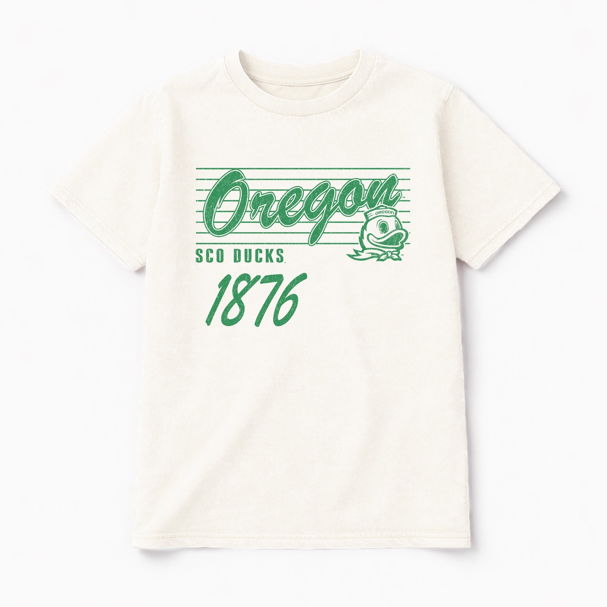 OREGON DUCKS OLD SCHOOL CLASSIC FIT COTTON BLEND CREWNECK TEE