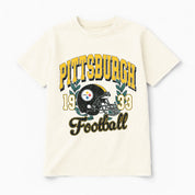 PITTSBURGH STEELERS RAISED ON VICTORY CLASSIC FIT COTTON BLEND CREWNECK TEE