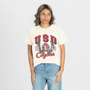 SOUTH DAKOTA COYOTES RAISED ON VICTORY CLASSIC FIT COTTON BLEND CREWNECK TEE