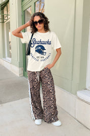 SEATTLE SEAHAWKS YOU KNOW OUR NAME CLASSIC FIT COTTON BLEND CREWNECK TEE