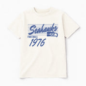 SEATTLE SEAHAWKS OLD SCHOOL CLASSIC FIT COTTON BLEND CREWNECK TEE