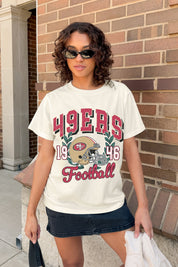 SAN FRANCISCO 49ERS RAISED ON VICTORY CLASSIC FIT COTTON BLEND CREWNECK TEE