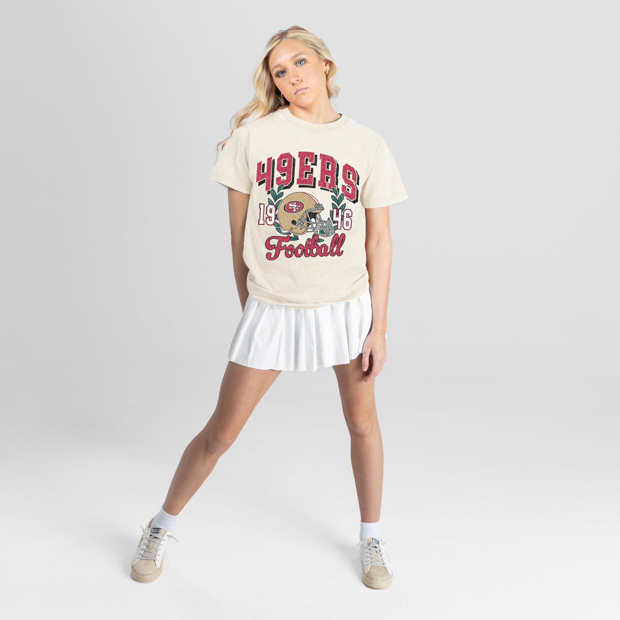 SAN FRANCISCO 49ERS RAISED ON VICTORY CLASSIC FIT COTTON BLEND CREWNECK TEE