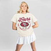 SAN FRANCISCO 49ERS YOU KNOW OUR NAME CLASSIC FIT COTTON BLEND CREWNECK TEE