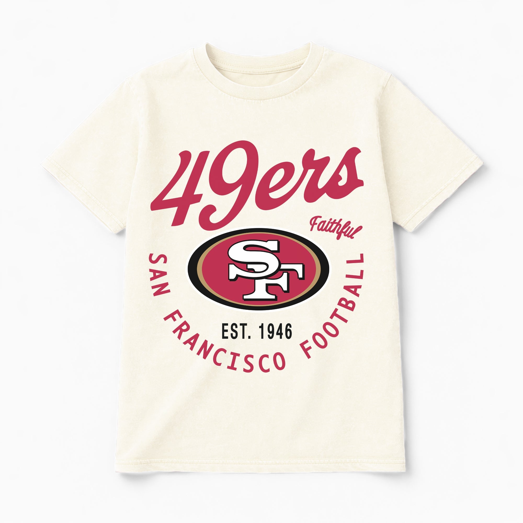 SAN FRANCISCO 49ERS YOU KNOW OUR NAME CLASSIC FIT COTTON BLEND CREWNECK TEE