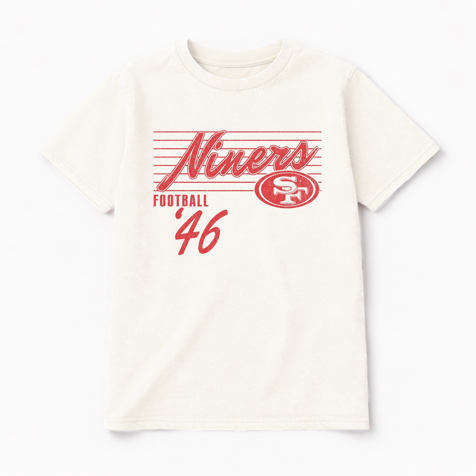 SAN FRANCISCO 49ERS OLD SCHOOL CLASSIC FIT COTTON BLEND CREWNECK TEE