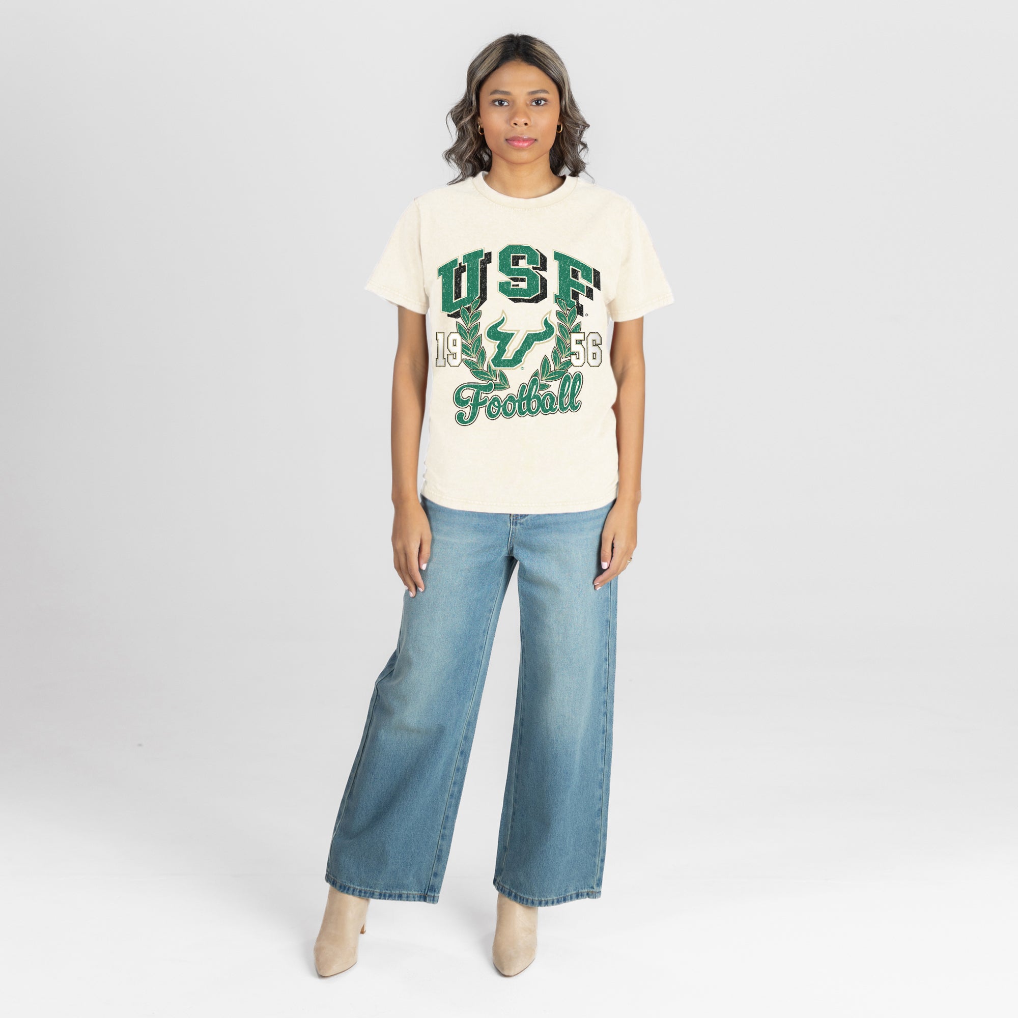 SOUTH FLORIDA BULLS RAISED ON VICTORY CLASSIC FIT COTTON BLEND CREWNECK TEE