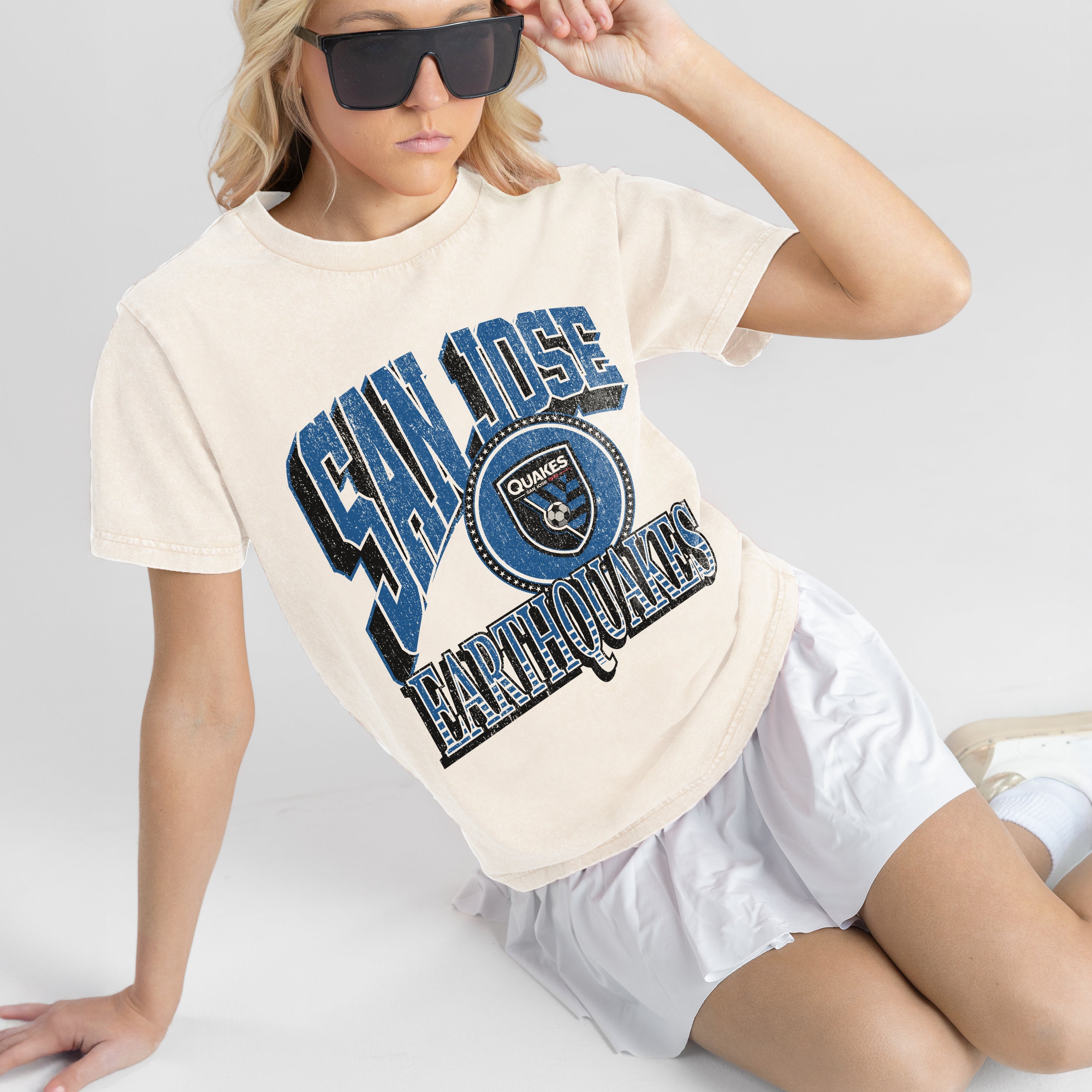 SAN JOSE EARTHQUAKES VICTORY PRIME CLASSIC FIT COTTON BLEND CREWNECK TEE