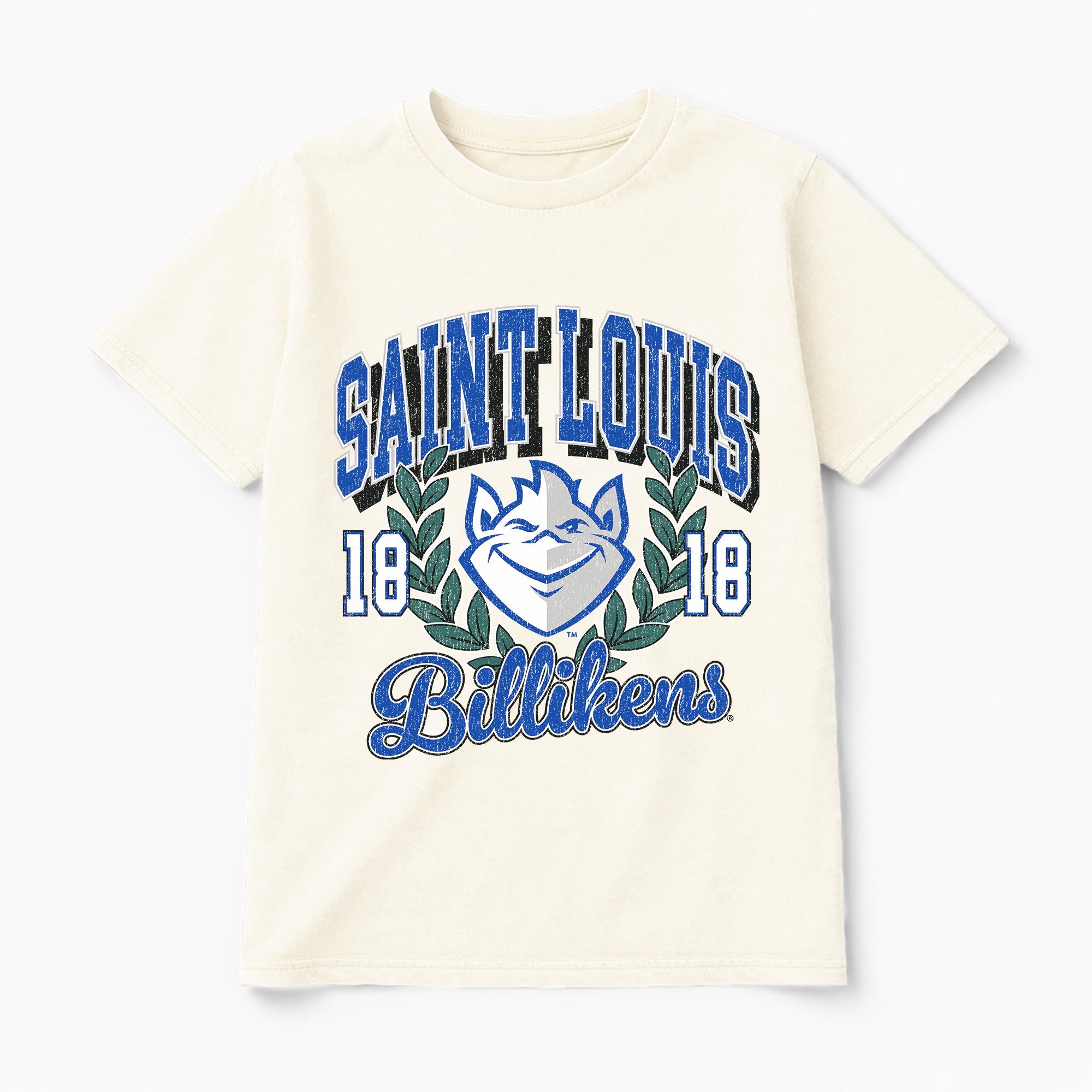 SAINT LOUIS BILLIKENS RAISED ON VICTORY CLASSIC FIT COTTON BLEND CREWNECK TEE