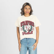 STANFORD CARDINAL RAISED ON VICTORY CLASSIC FIT COTTON BLEND CREWNECK TEE