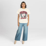STANFORD CARDINAL RAISED ON VICTORY CLASSIC FIT COTTON BLEND CREWNECK TEE