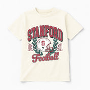 STANFORD CARDINAL RAISED ON VICTORY CLASSIC FIT COTTON BLEND CREWNECK TEE