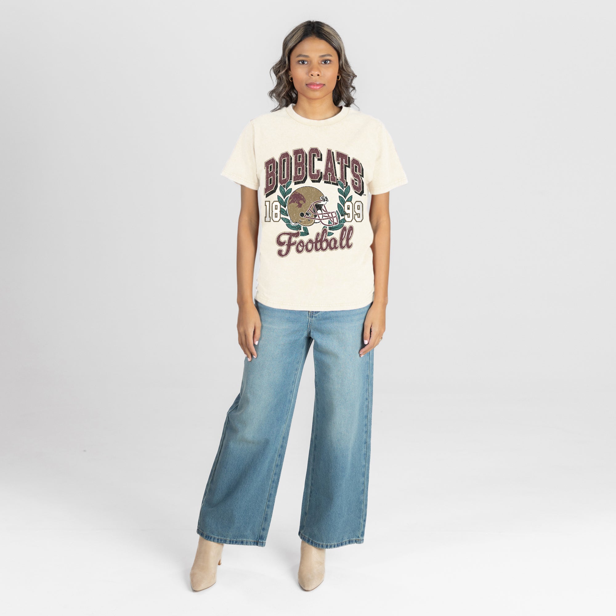 TEXAS STATE BOBCATS RAISED ON VICTORY CLASSIC FIT COTTON BLEND CREWNECK TEE