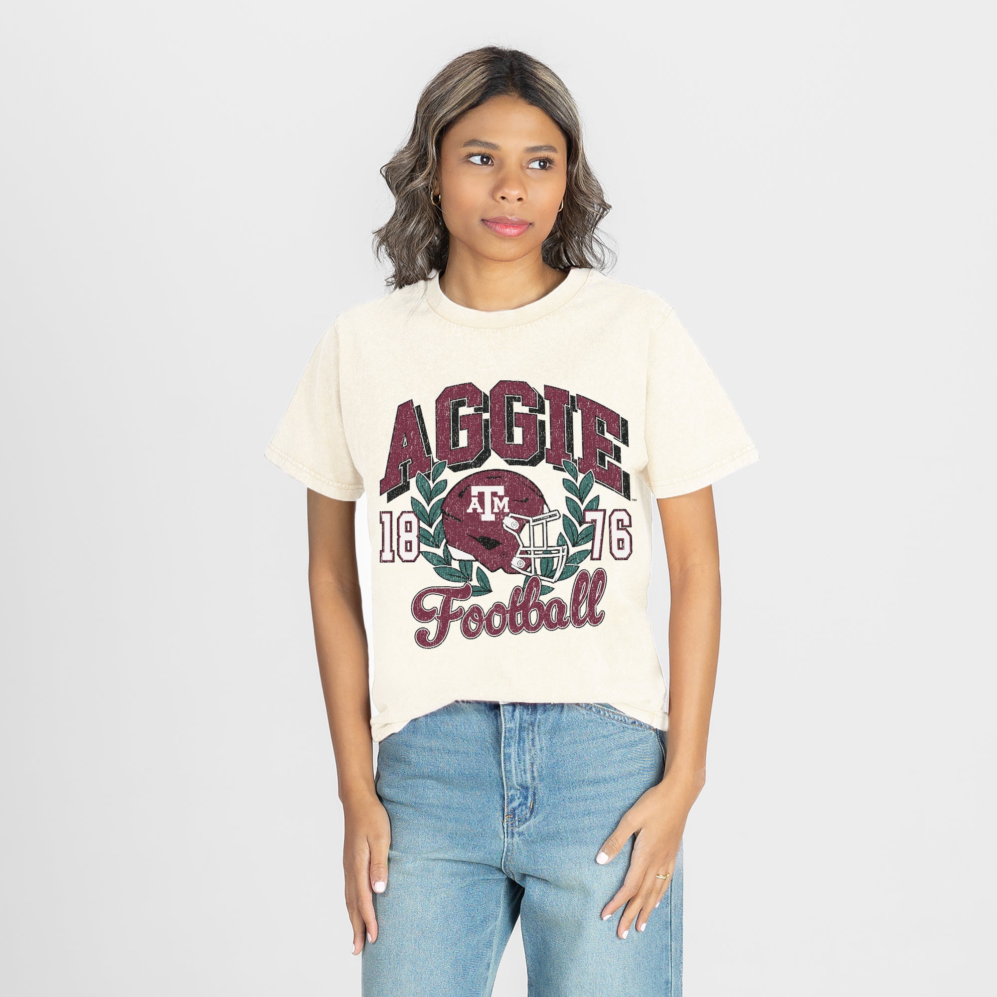 TEXAS A&M AGGIES RAISED ON VICTORY CLASSIC FIT COTTON BLEND CREWNECK TEE