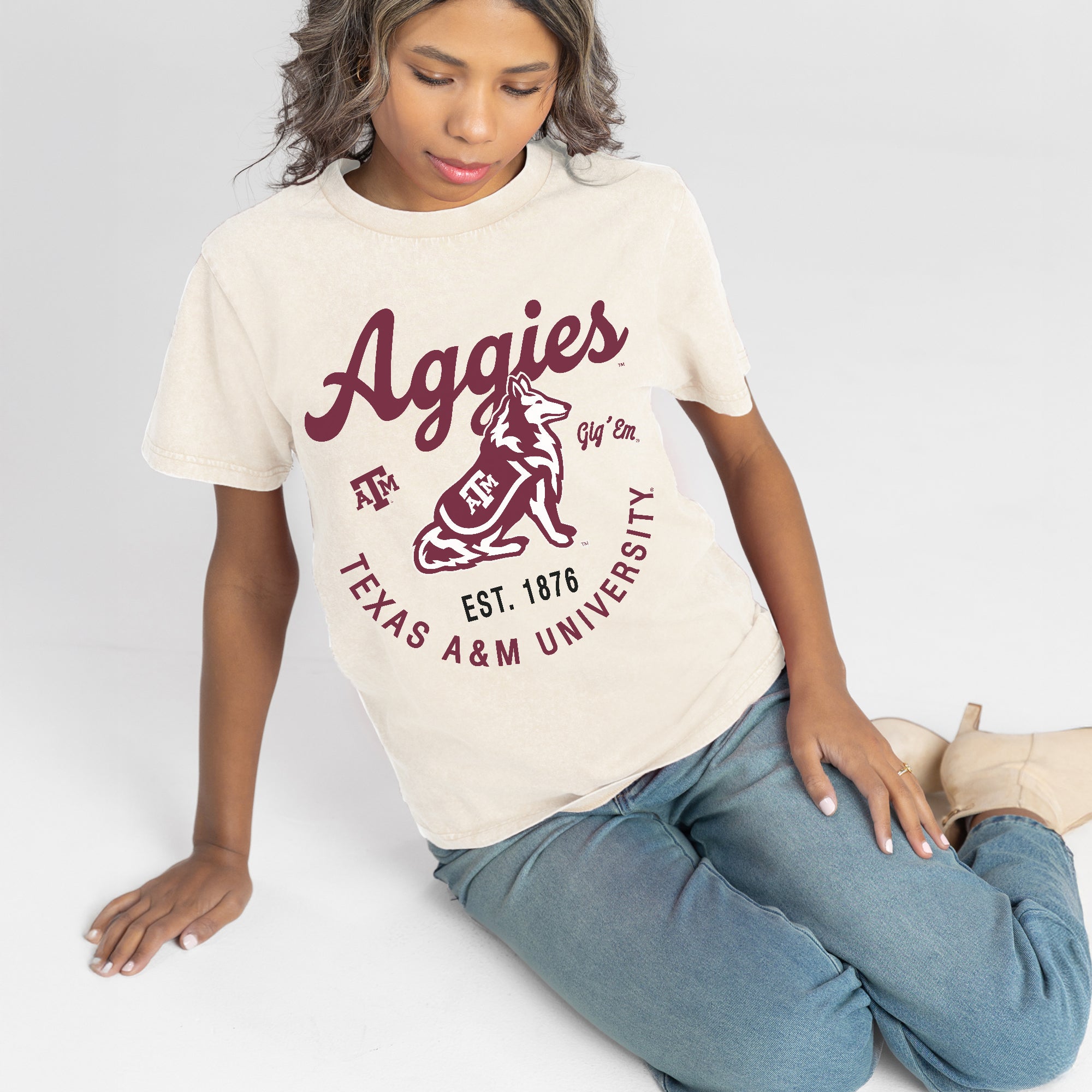 TEXAS A&M AGGIES YOU KNOW OUR NAME CLASSIC FIT COTTON BLEND CREWNECK TEE