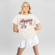 TEXAS A&M AGGIES OLD SCHOOL CLASSIC FIT COTTON BLEND CREWNECK TEE