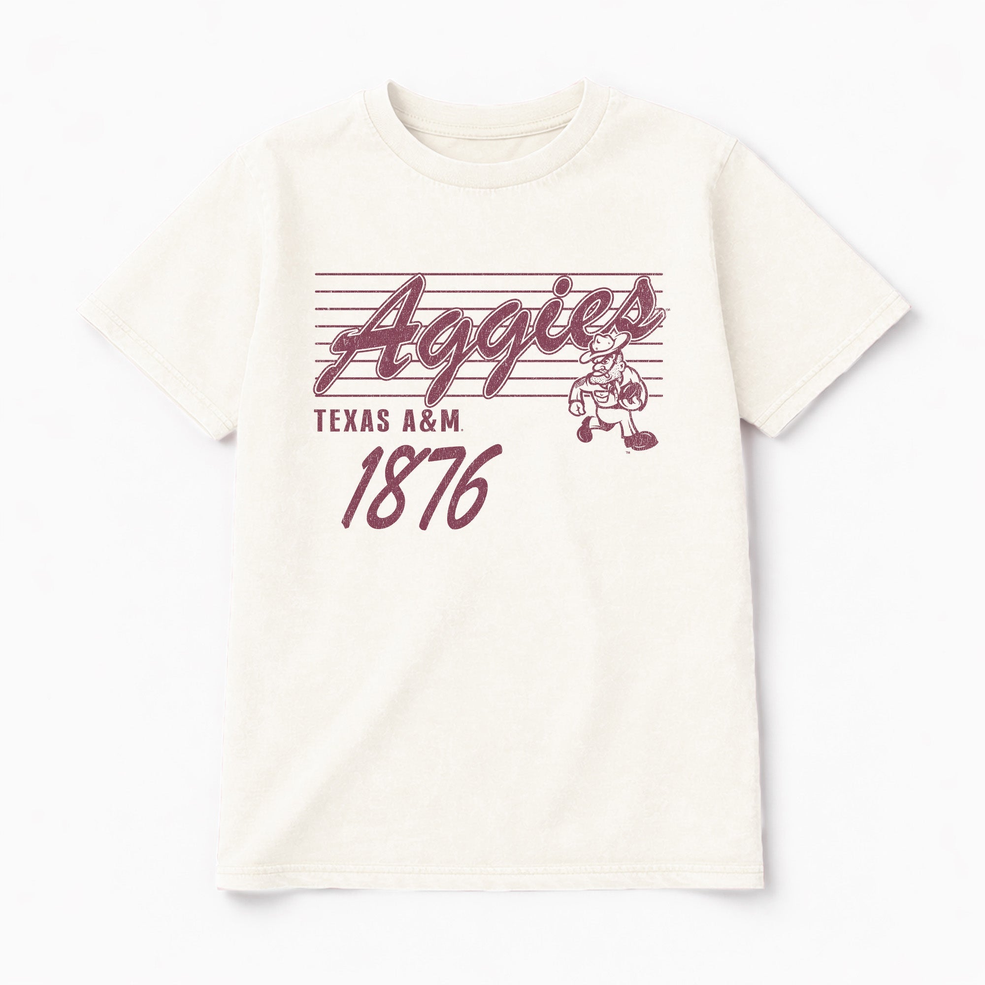 TEXAS A&M AGGIES OLD SCHOOL CLASSIC FIT COTTON BLEND CREWNECK TEE