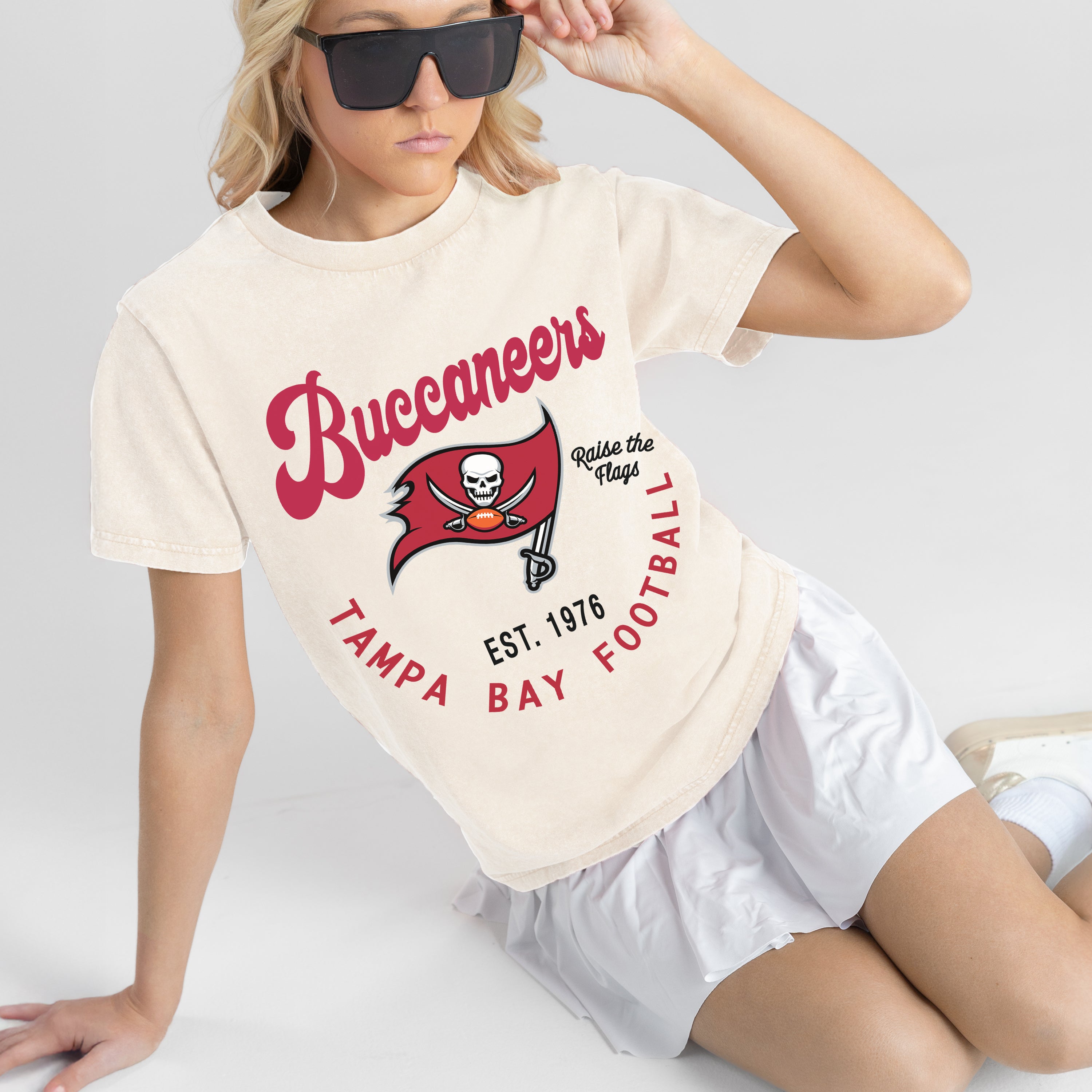 TAMPA BAY BUCCANEERS YOU KNOW OUR NAME CLASSIC FIT COTTON BLEND CREWNECK TEE