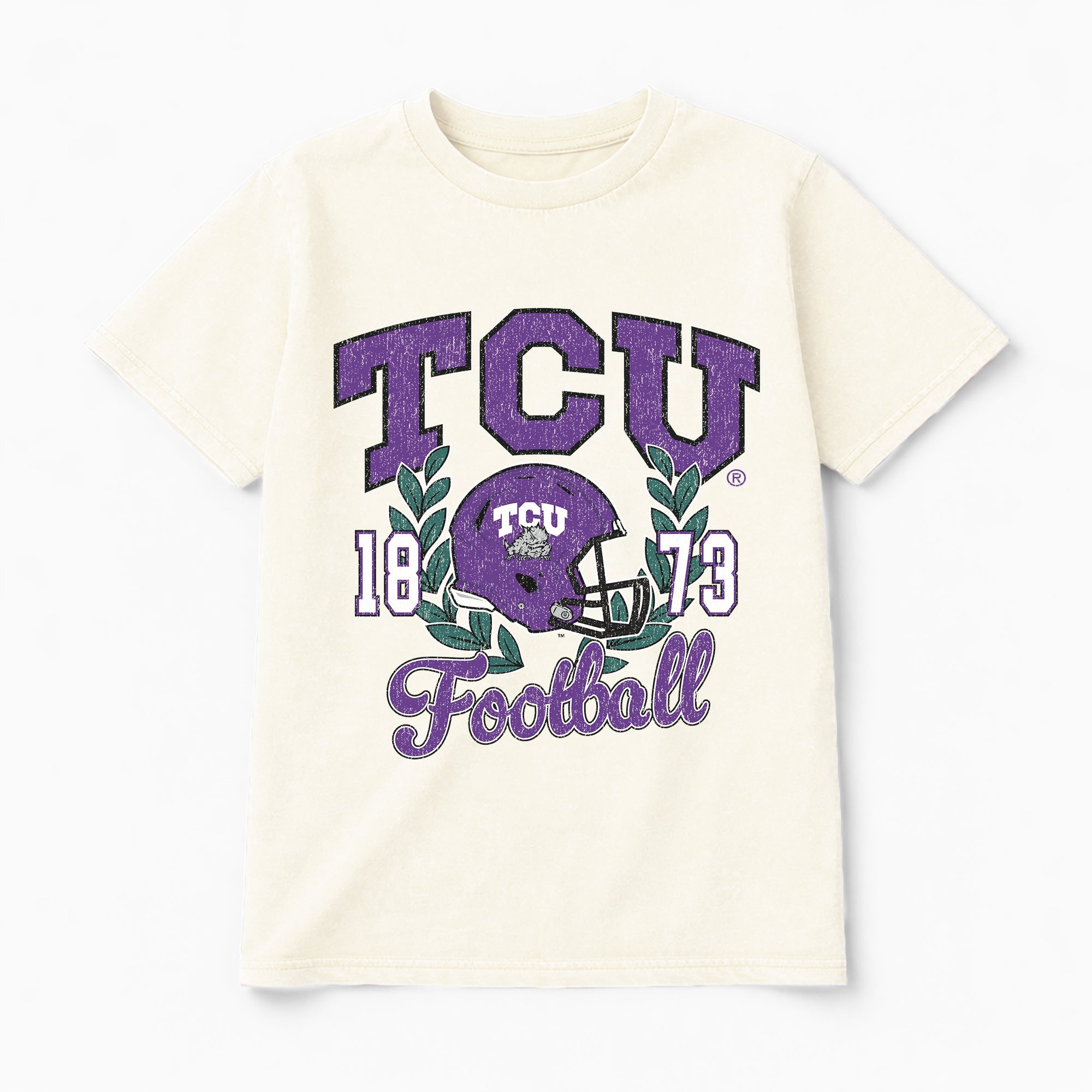 TCU HORNED FROGS RAISED ON VICTORY CLASSIC FIT COTTON BLEND CREWNECK TEE