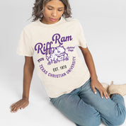TCU HORNED FROGS YOU KNOW OUR NAME CLASSIC FIT COTTON BLEND CREWNECK TEE
