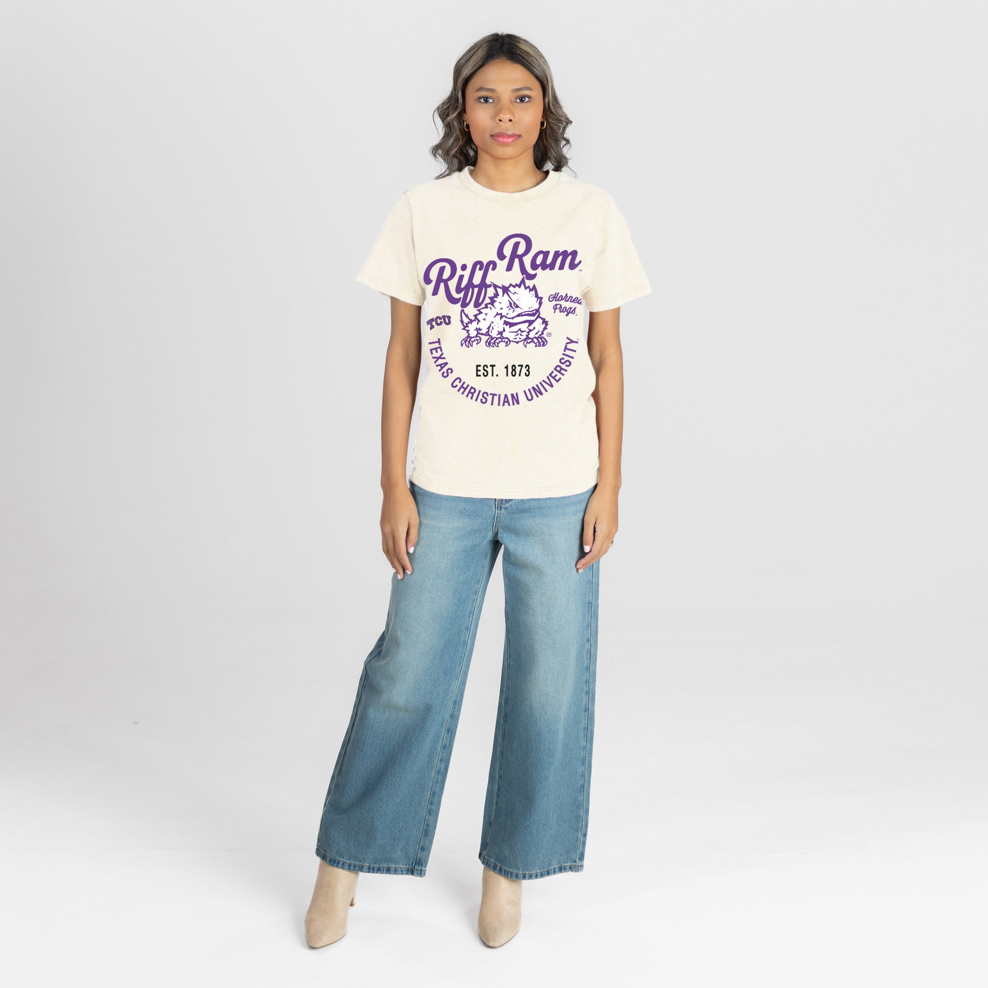 TCU HORNED FROGS YOU KNOW OUR NAME CLASSIC FIT COTTON BLEND CREWNECK TEE