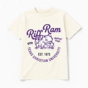 TCU HORNED FROGS YOU KNOW OUR NAME CLASSIC FIT COTTON BLEND CREWNECK TEE