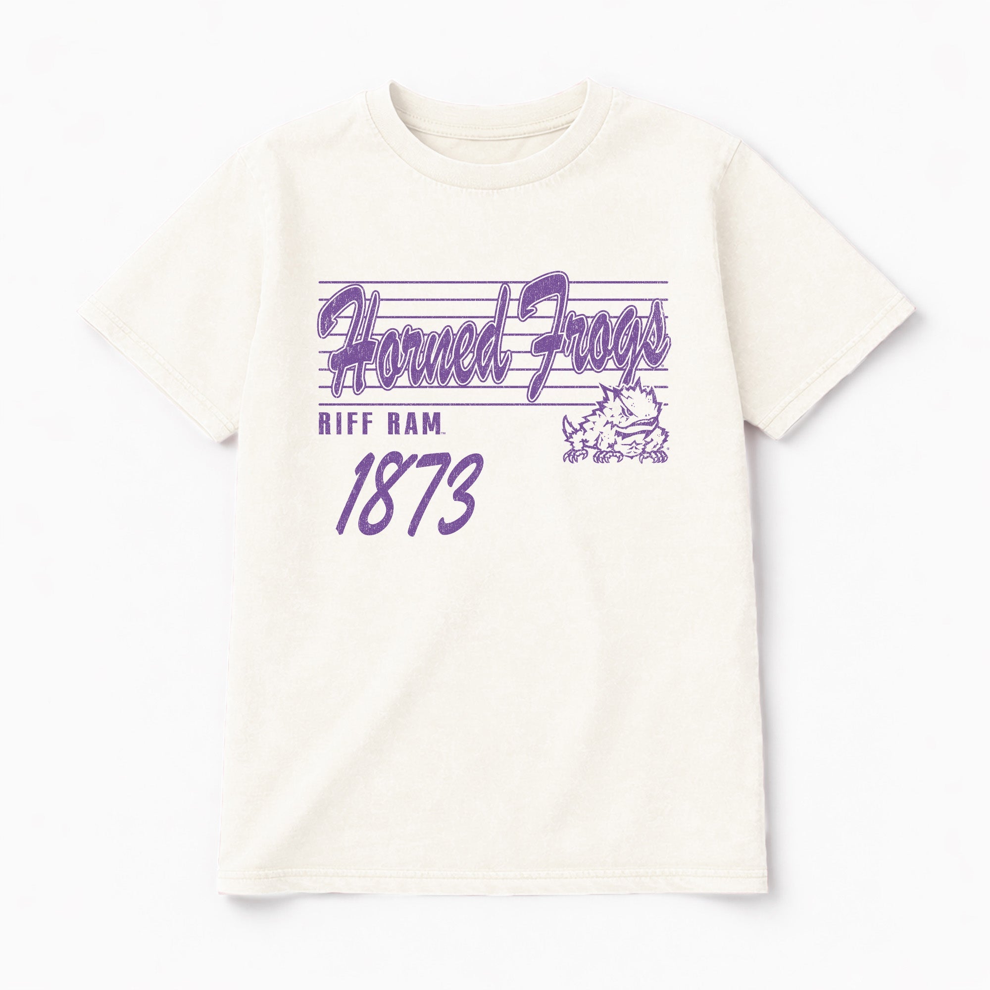 TCU HORNED FROGS OLD SCHOOL CLASSIC FIT COTTON BLEND CREWNECK TEE