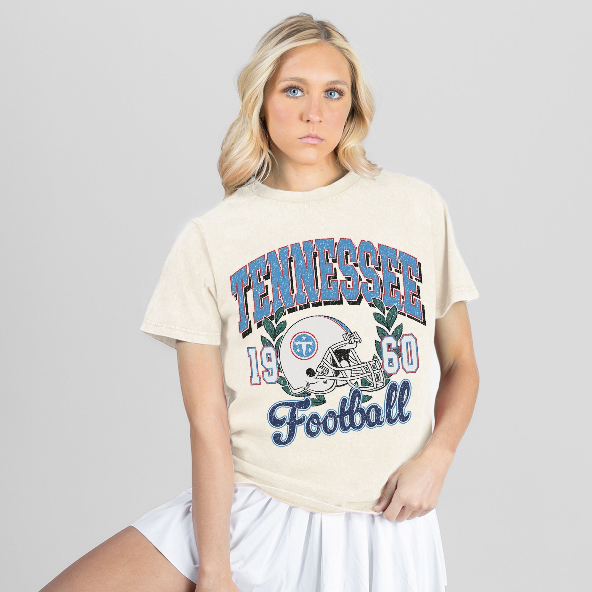 TENNESSEE TITANS RAISED ON VICTORY CLASSIC FIT COTTON BLEND CREWNECK TEE