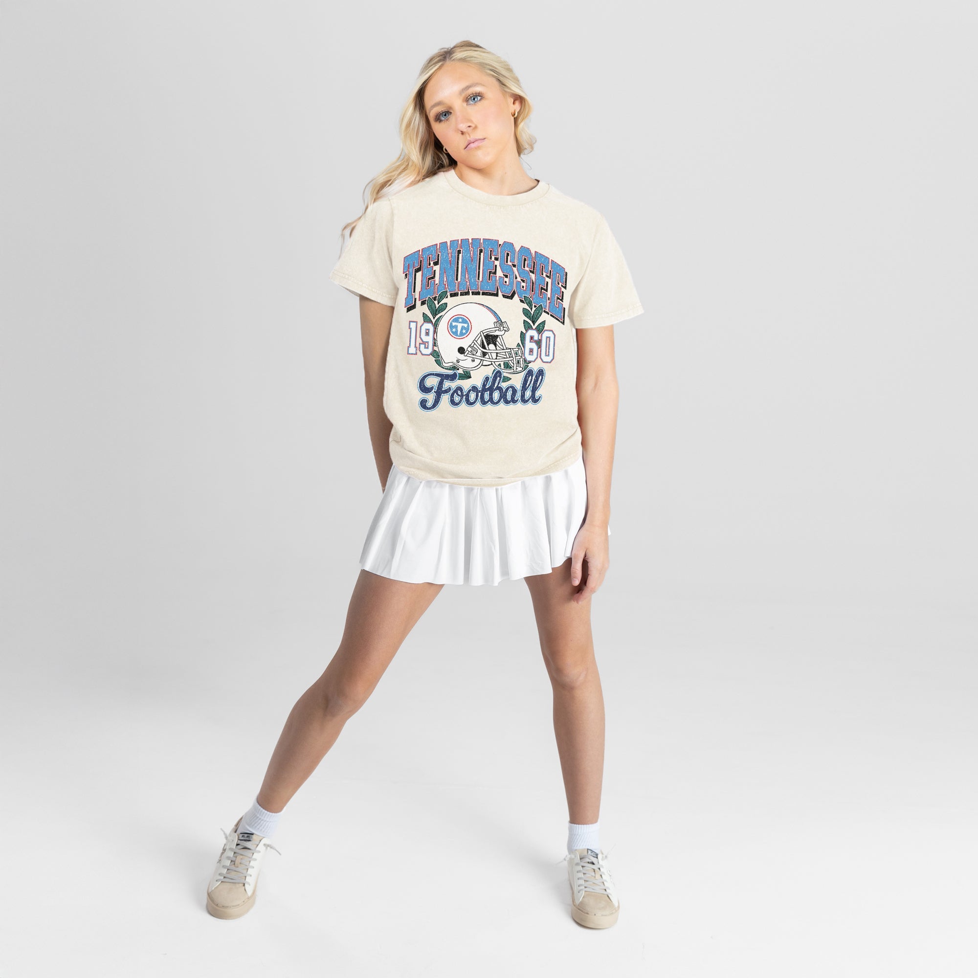 TENNESSEE TITANS RAISED ON VICTORY CLASSIC FIT COTTON BLEND CREWNECK TEE