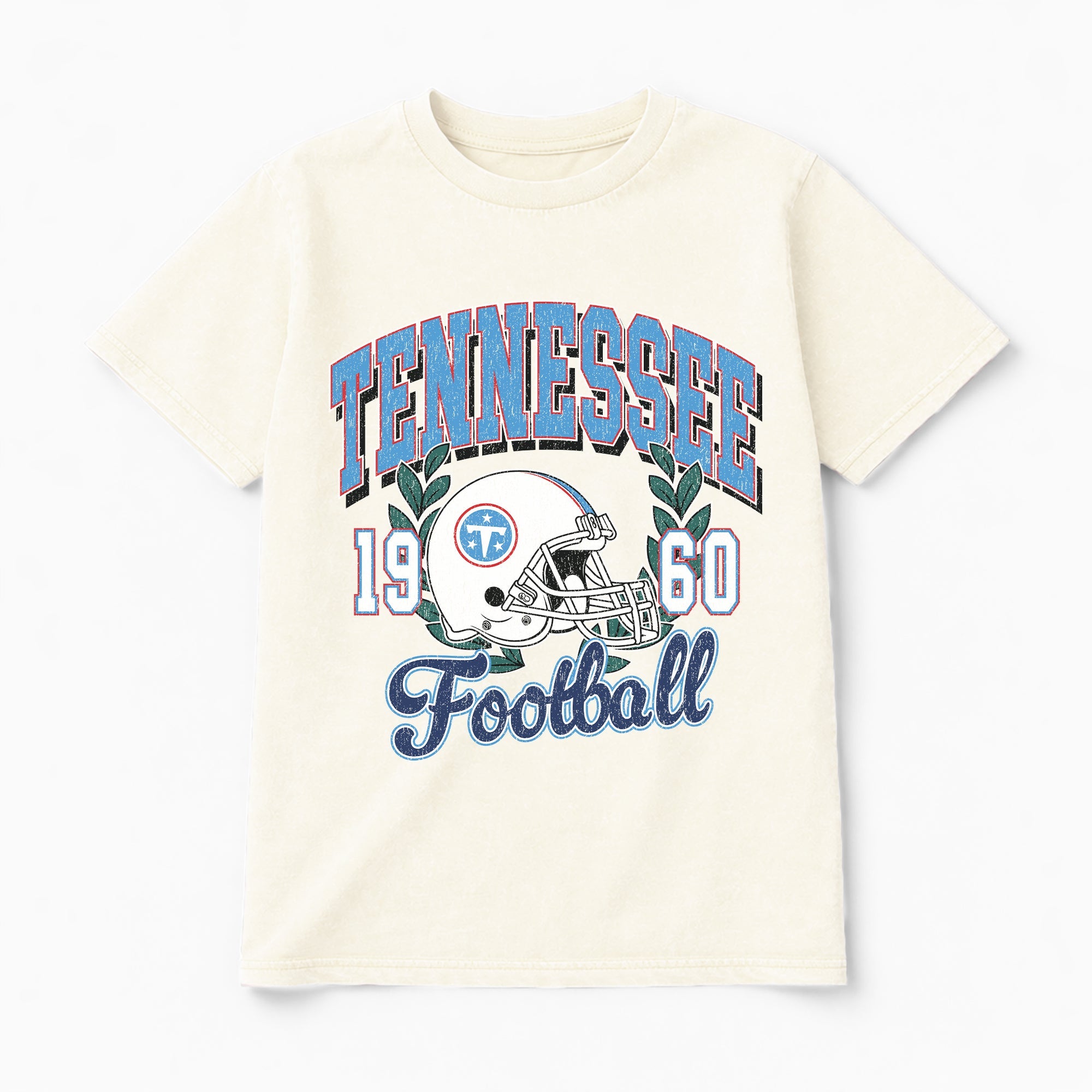 TENNESSEE TITANS RAISED ON VICTORY CLASSIC FIT COTTON BLEND CREWNECK TEE