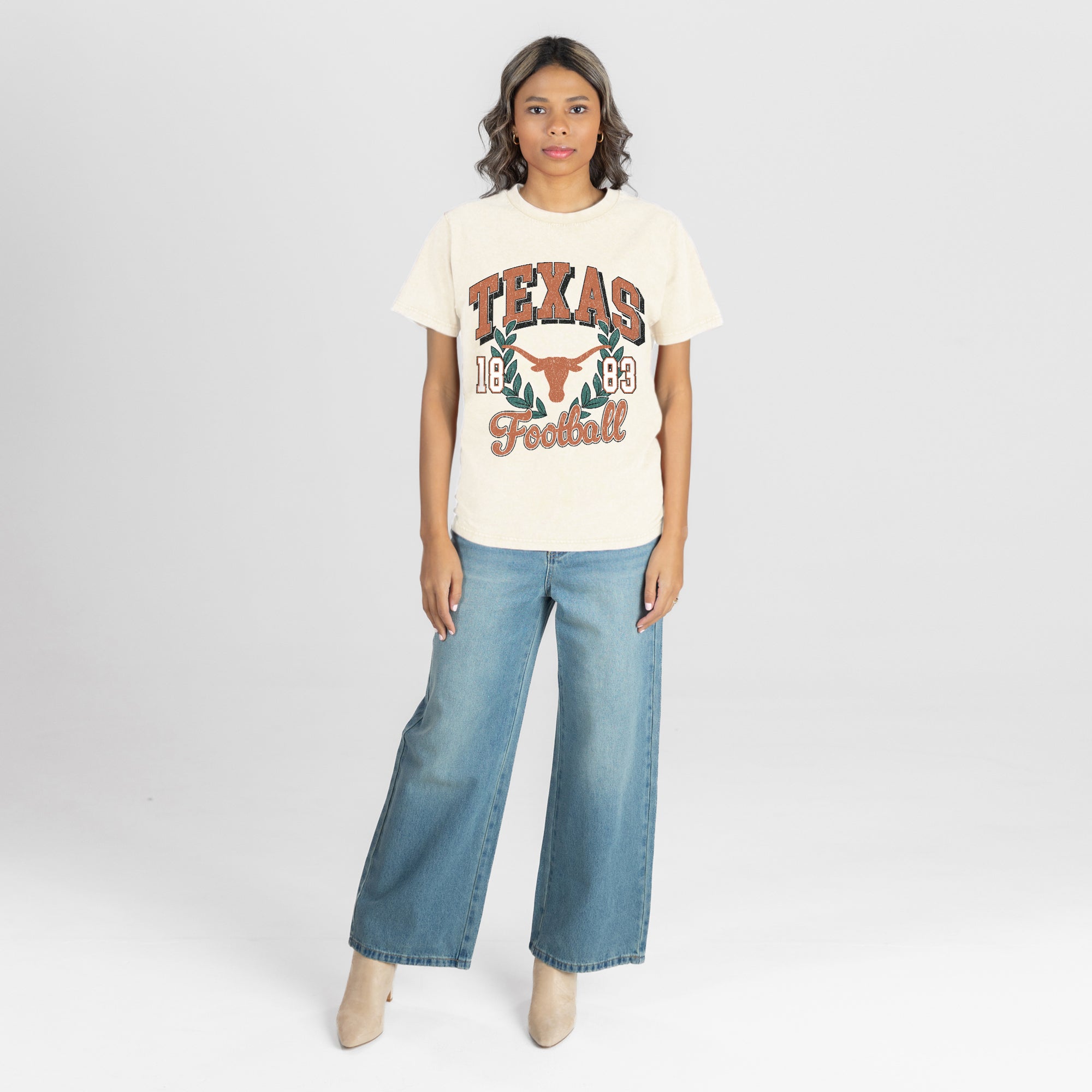 TEXAS LONGHORNS RAISED ON VICTORY CLASSIC FIT COTTON BLEND CREWNECK TEE