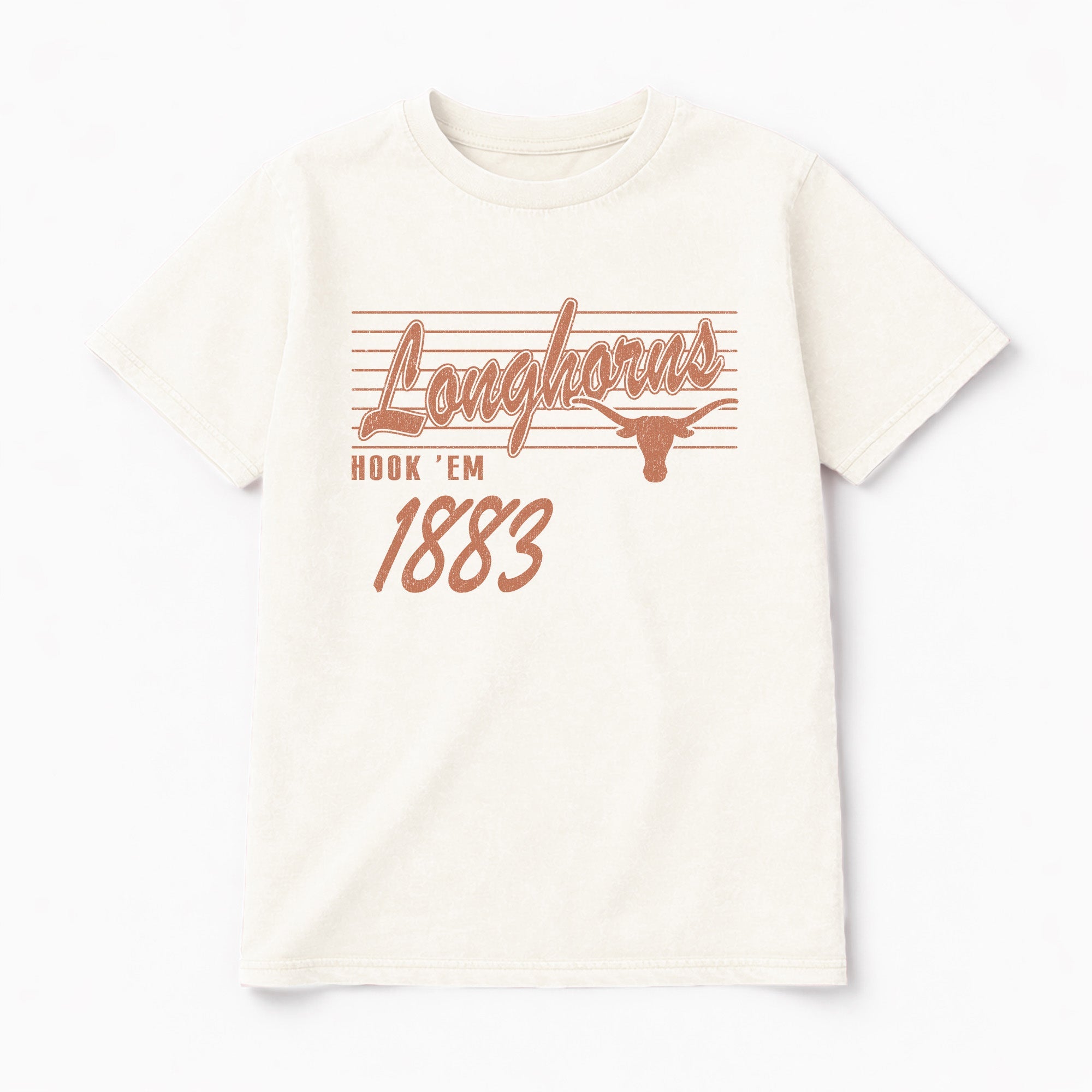 TEXAS LONGHORNS OLD SCHOOL CLASSIC FIT COTTON BLEND CREWNECK TEE