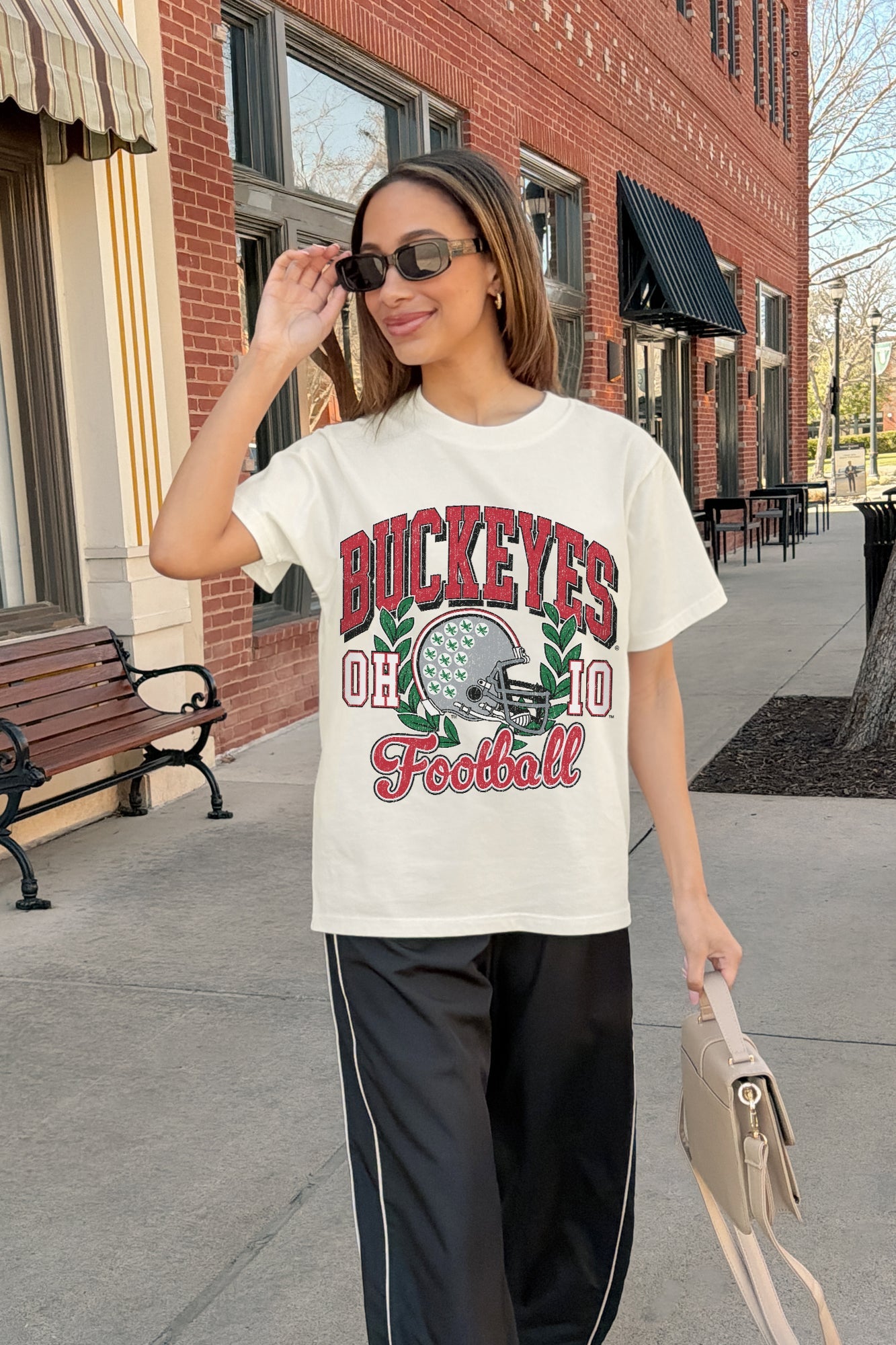 OHIO STATE BUCKEYES RAISED ON VICTORY CLASSIC FIT COTTON BLEND CREWNECK TEE