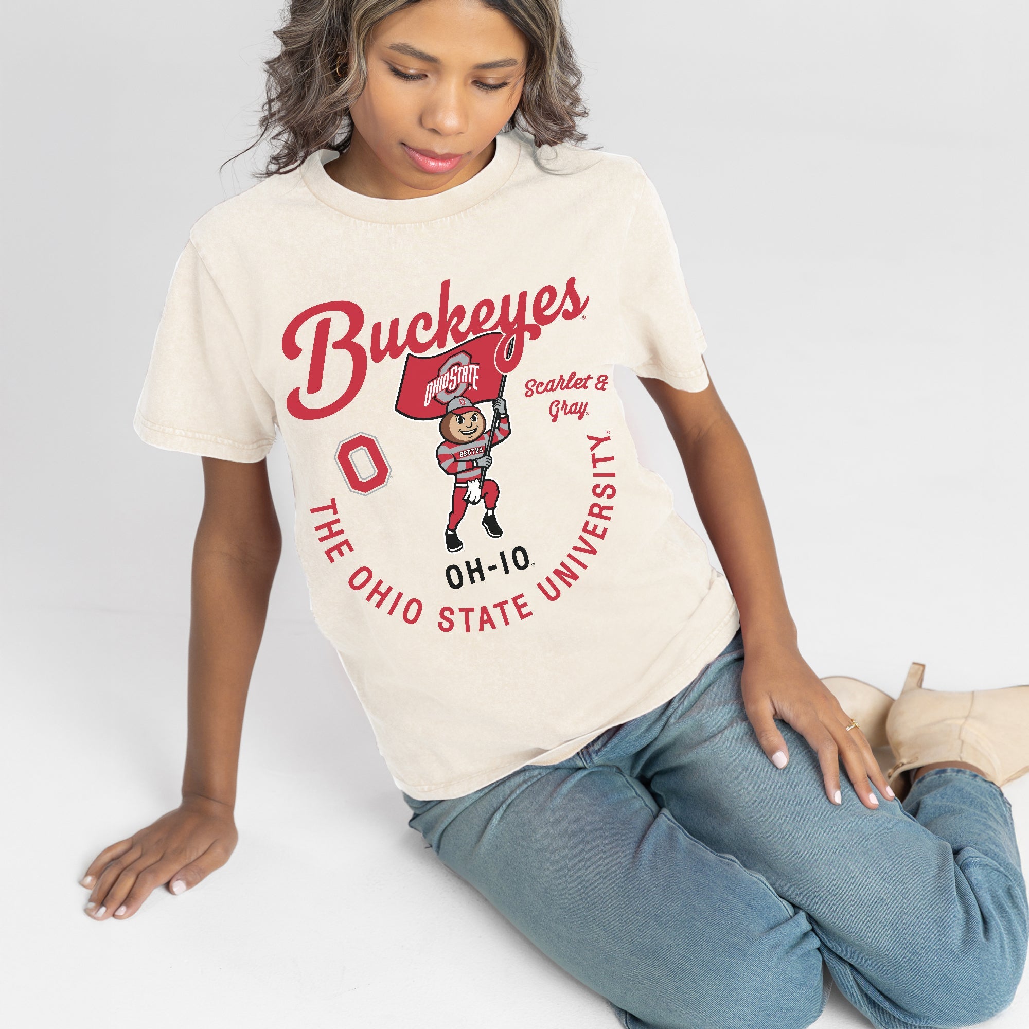 OHIO STATE BUCKEYES YOU KNOW OUR NAME CLASSIC FIT COTTON BLEND CREWNECK TEE