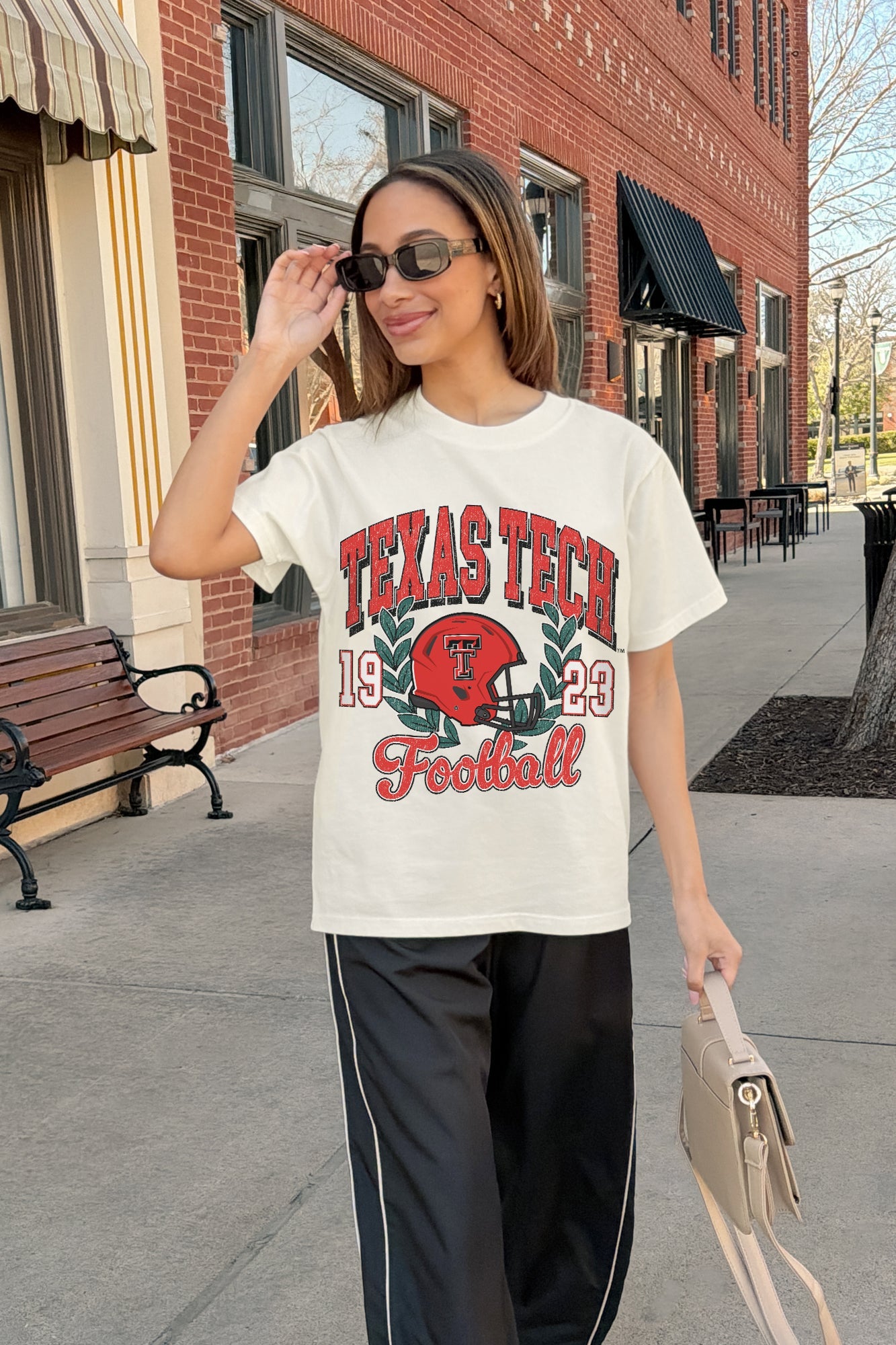 TEXAS TECH RED RAIDERS RAISED ON VICTORY CLASSIC FIT COTTON BLEND CREWNECK TEE