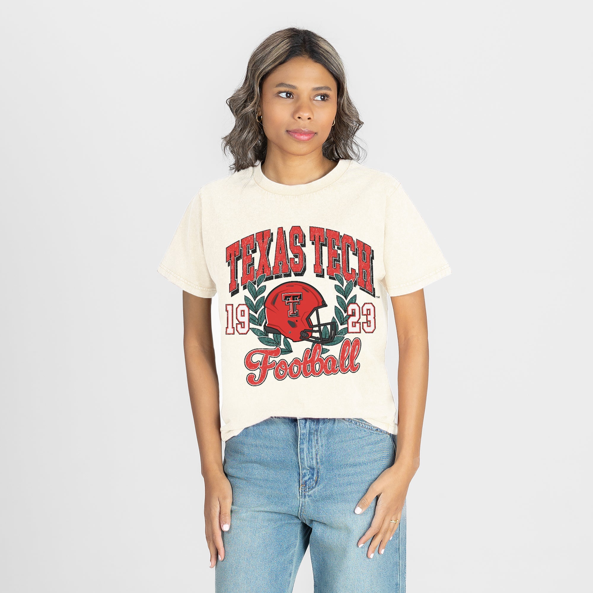 TEXAS TECH RED RAIDERS RAISED ON VICTORY CLASSIC FIT COTTON BLEND CREWNECK TEE