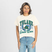 TULANE GREEN WAVE RAISED ON VICTORY CLASSIC FIT COTTON BLEND CREWNECK TEE