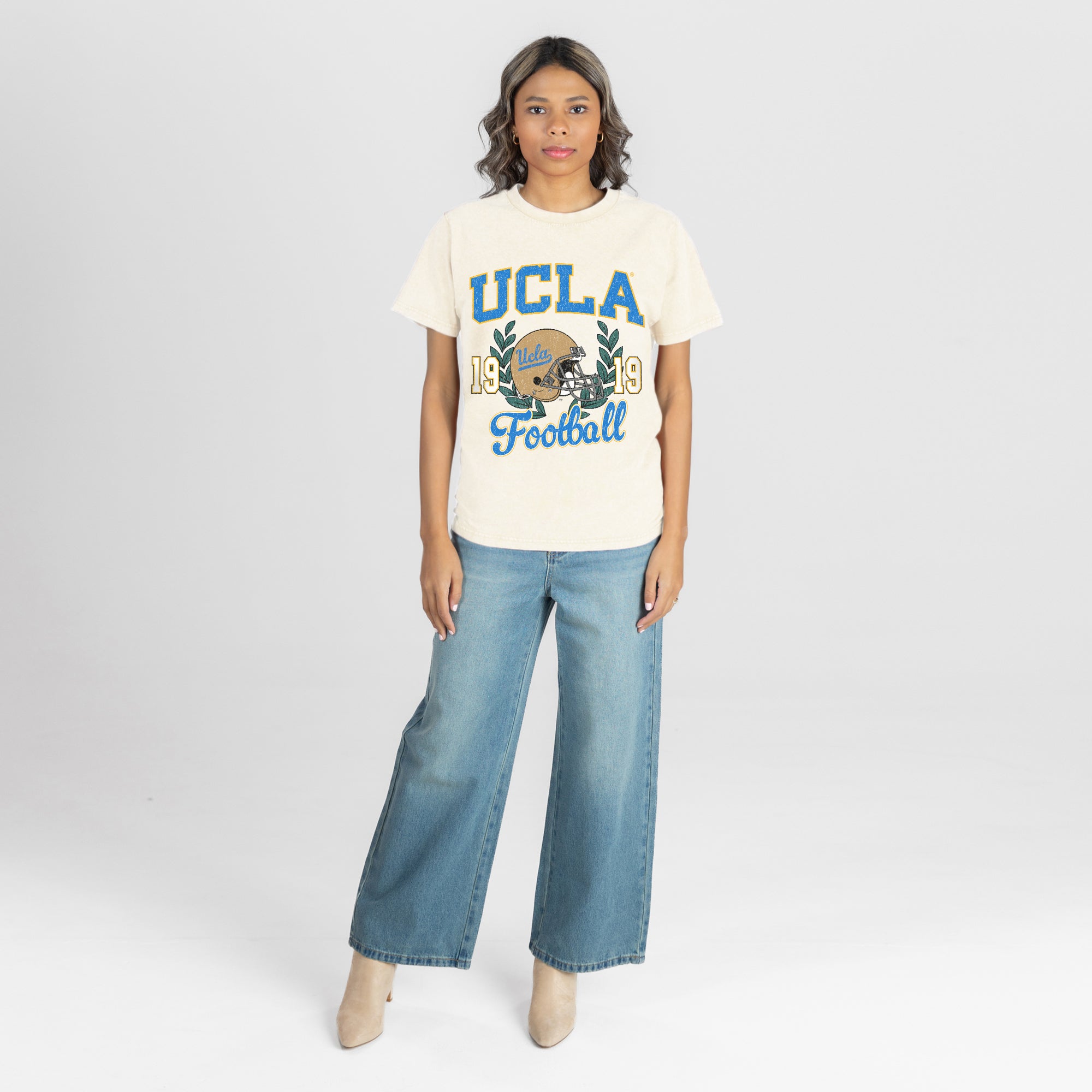 UCLA BRUINS RAISED ON VICTORY CLASSIC FIT COTTON BLEND CREWNECK TEE